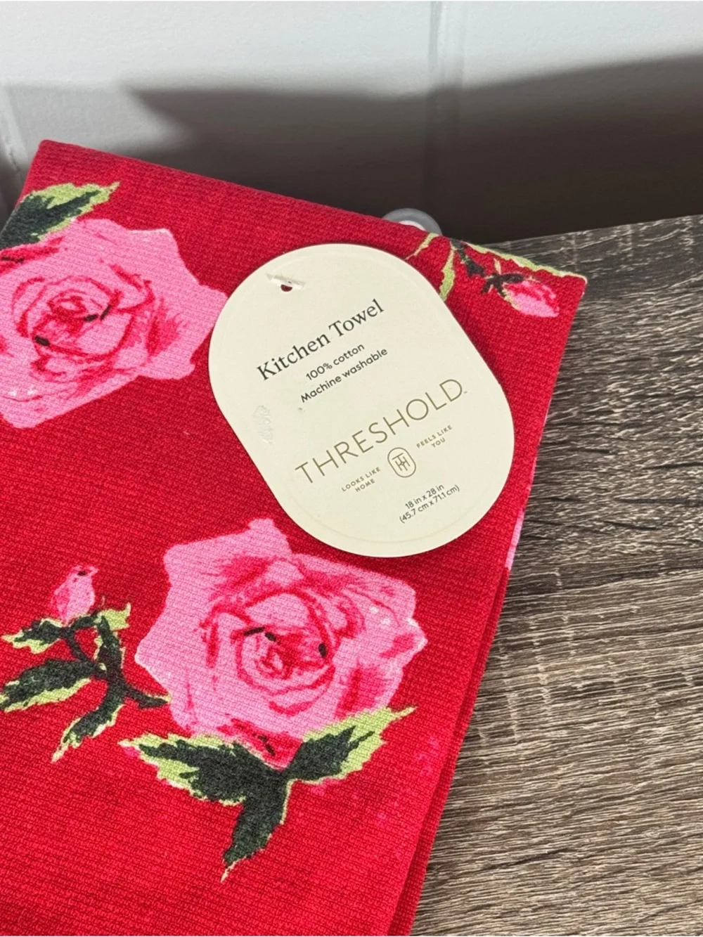 NEW Threshold Pink Rose Floral Hand Towels